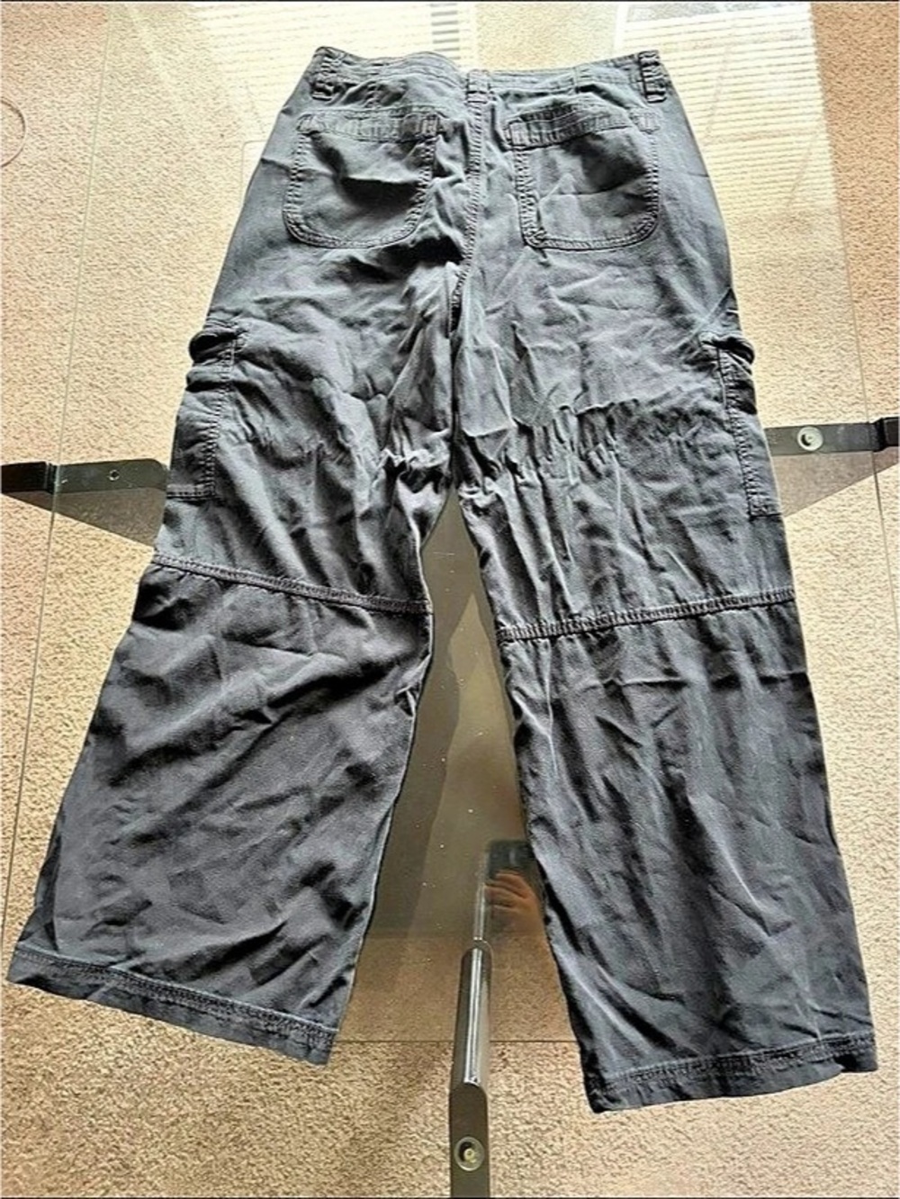 American Eagle Wide Leg Cotton Pants in Black Size 4